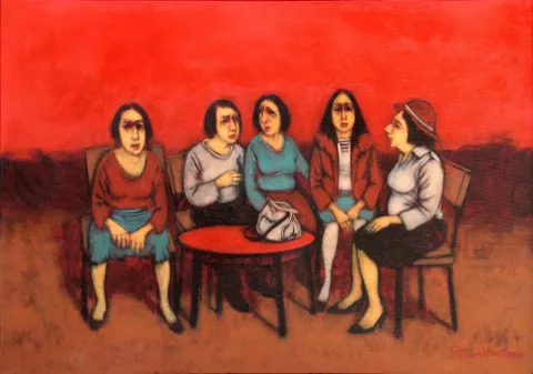 "İsimsiz" eseri ORHAN UMUT tarafından 2016 yılında 50x70 cm ölçülerinde Tuval üzeri akrilik boya tekniği ile yapılmıştır.