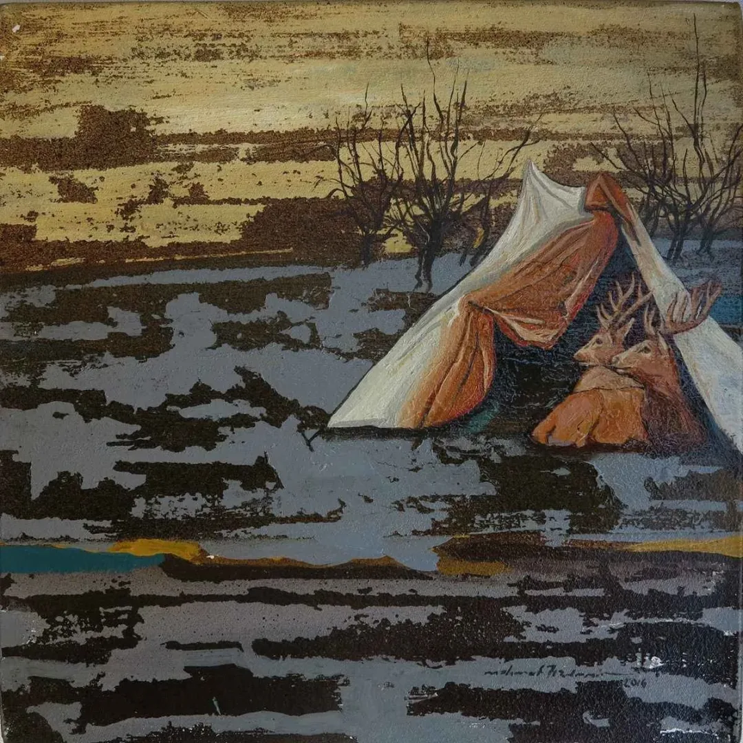MAHMUT ÖZDEMİR — “isimsiz”, 2016 "isimsiz" eseri MAHMUT ÖZDEMİR tarafından 2016 yılında 25x25 cm ölçülerinde Tuval üzeri yağlı boya tekniği ile yapılmıştır.