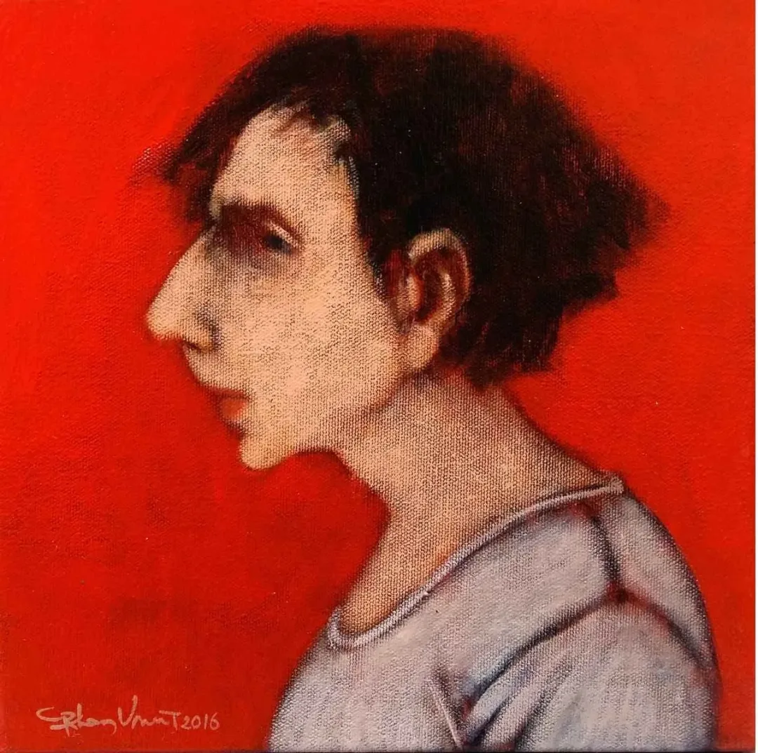 ORHAN UMUT — “isimsiz”, 2016 "isimsiz" eseri ORHAN UMUT tarafından 2016 yılında 25x25 cm ölçülerinde Tuval üzeri akrilik boya tekniği ile yapılmıştır.