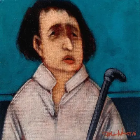 "isimsiz" eseri ORHAN UMUT tarafından 2016 yılında 25x25 cm ölçülerinde Tuval üzeri akrilik boya tekniği ile yapılmıştır.