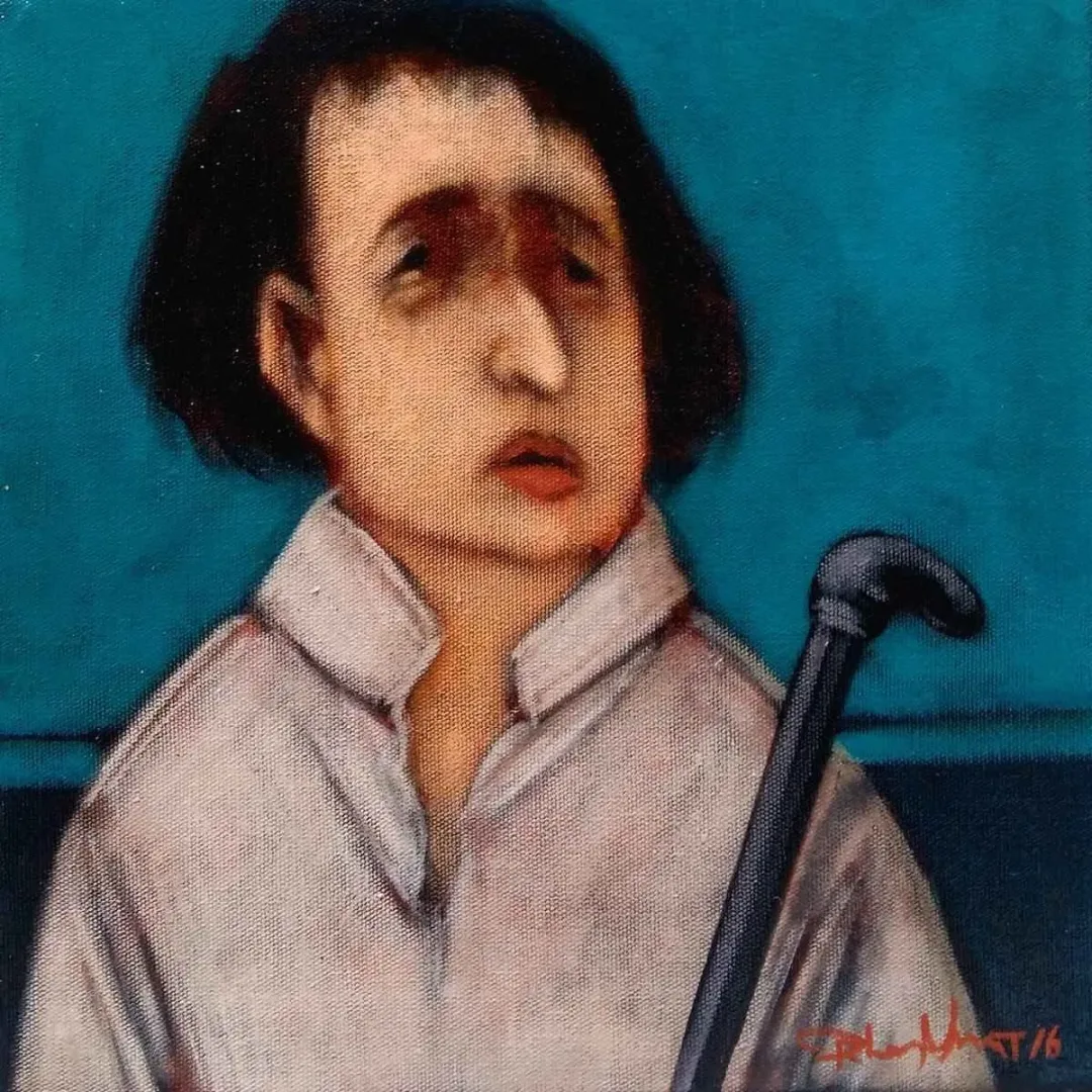 ORHAN UMUT — “isimsiz”, 2016 "isimsiz" eseri ORHAN UMUT tarafından 2016 yılında 25x25 cm ölçülerinde Tuval üzeri akrilik boya tekniği ile yapılmıştır.
