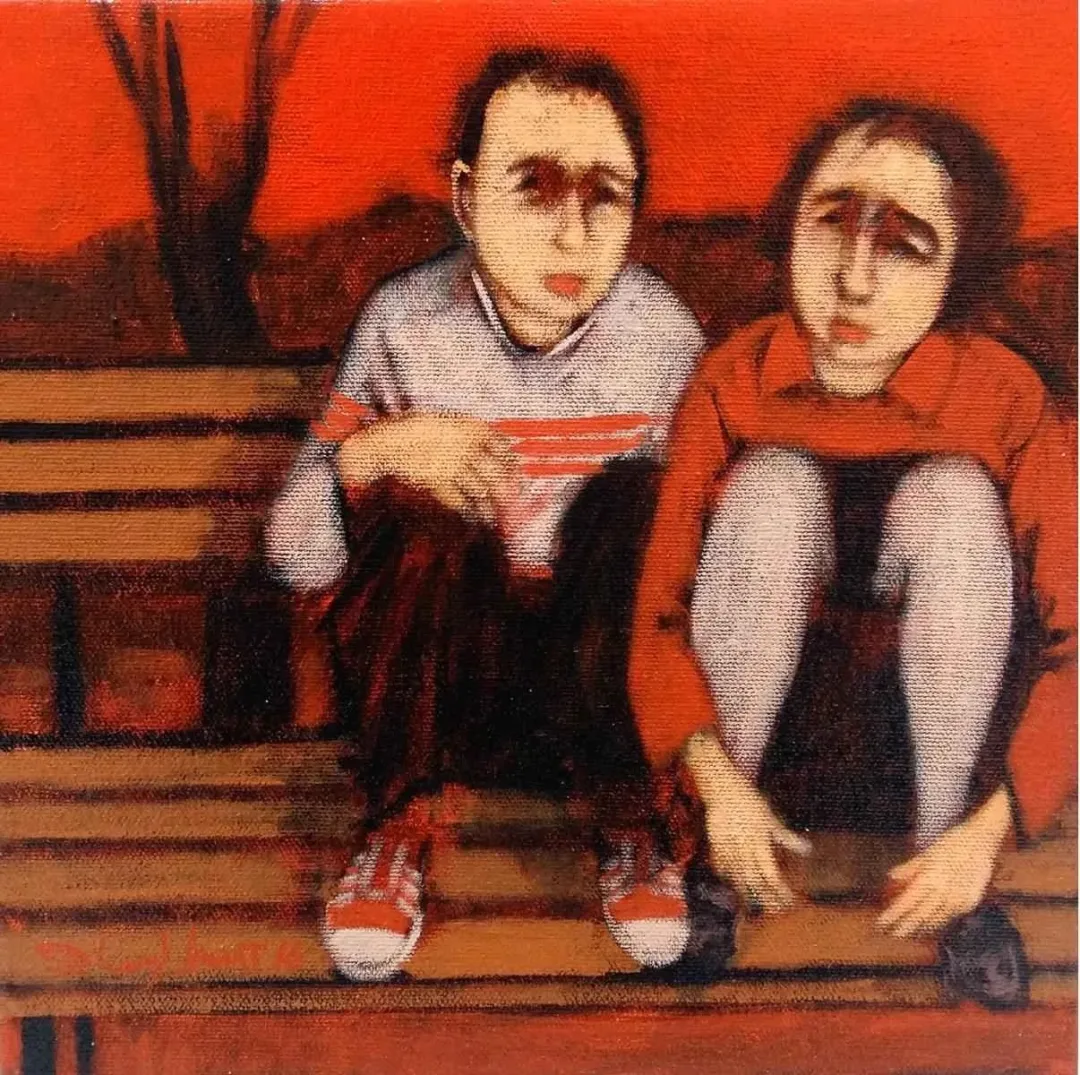 ORHAN UMUT — “isimsiz”, 2016 "isimsiz" eseri ORHAN UMUT tarafından 2016 yılında 25x25 cm ölçülerinde Tuval üzeri akrilik boya tekniği ile yapılmıştır.