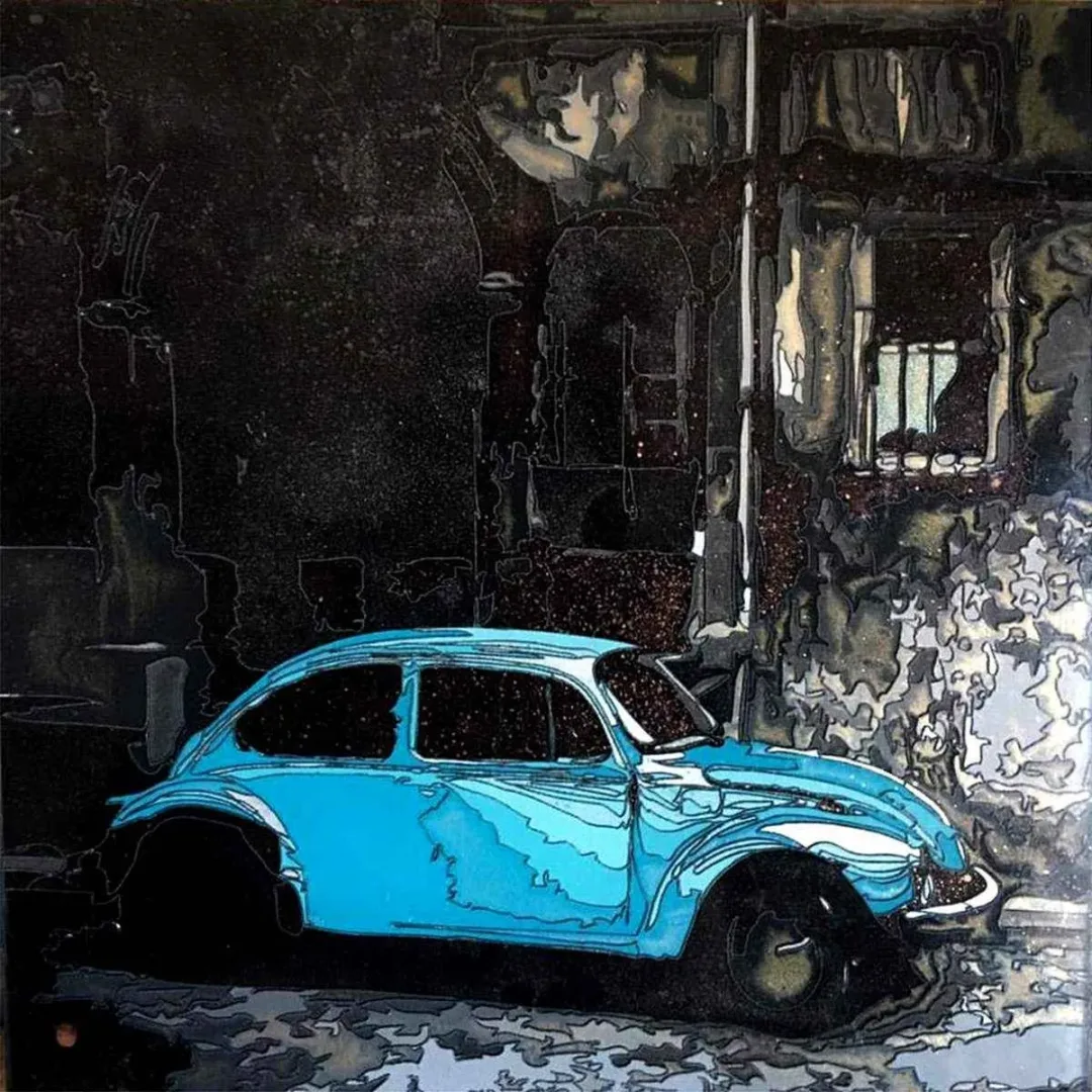 EMRE LÜLE — “isimsiz”, 2016 "isimsiz" eseri EMRE LÜLE tarafından 2016 yılında 25x25 cm ölçülerinde Poliplastik tekniği ile yapılmıştır.
