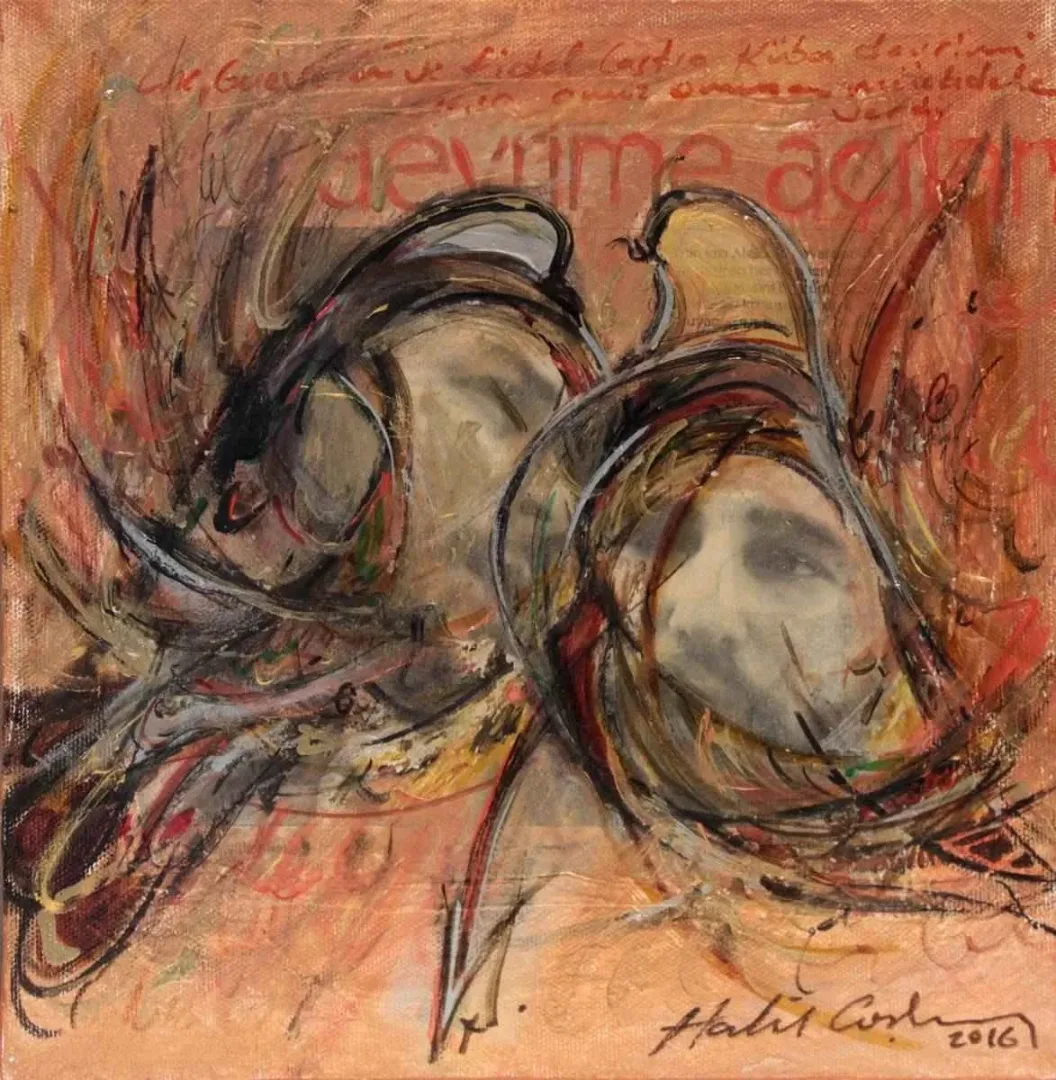 HALİL COŞKUN — “isimsiz”, 2016 "isimsiz" eseri HALİL COŞKUN tarafından 2016 yılında 25x25 cm ölçülerinde Tuval üzeri akrilik boya tekniği ile yapılmıştır.