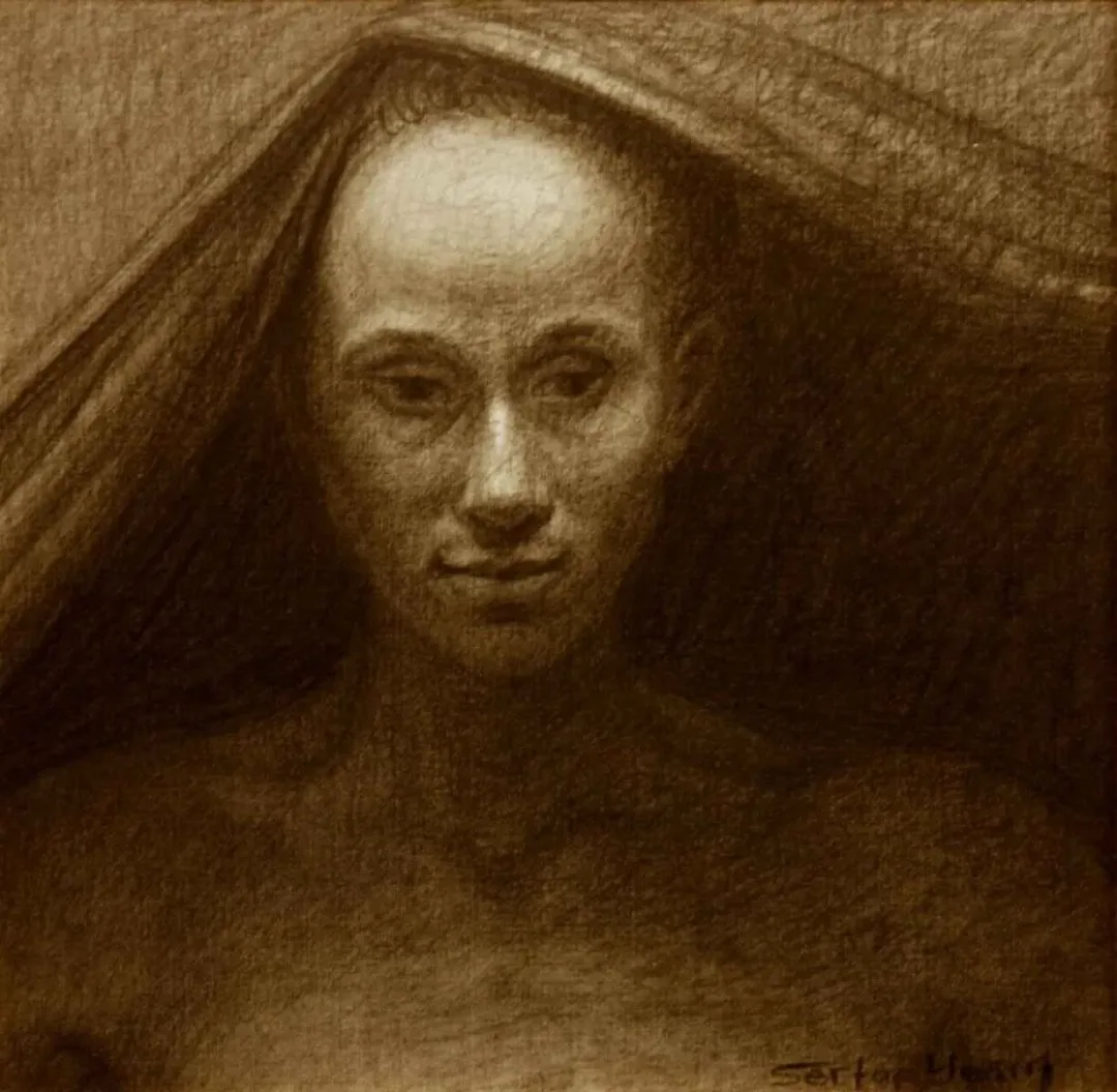 SERTAP YEĞİN — “portre”, 2016 "portre" eseri SERTAP YEĞİN tarafından 2016 yılında 25x25 cm ölçülerinde Kağıt üzeri karakalem tekniği ile yapılmıştır.