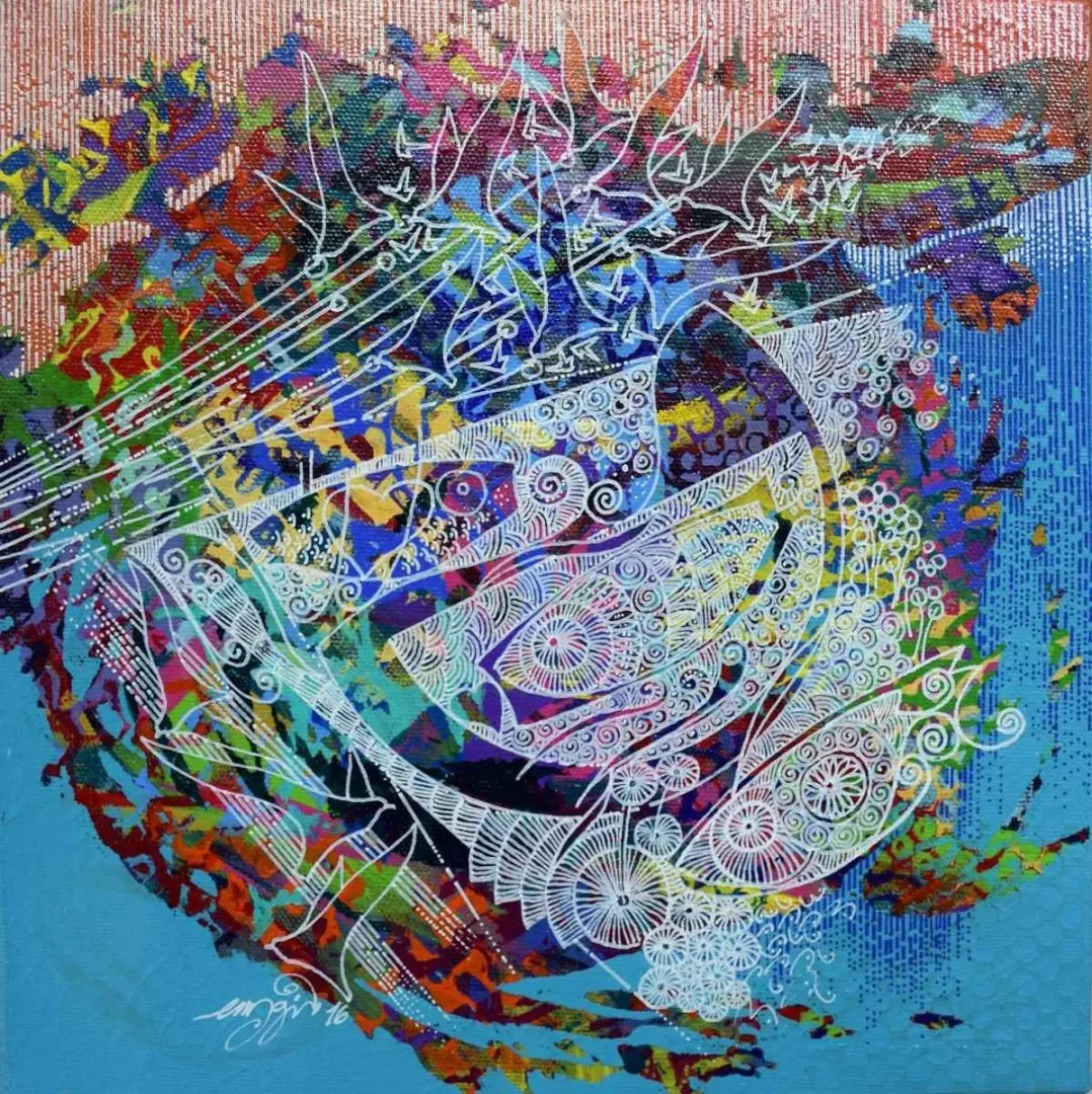 ENGİN KORKMAZ — “isimsiz”, 2016 "isimsiz" eseri ENGİN KORKMAZ tarafından 2016 yılında 25x25 cm ölçülerinde Tuval üzeri akrilik boya tekniği ile yapılmıştır.