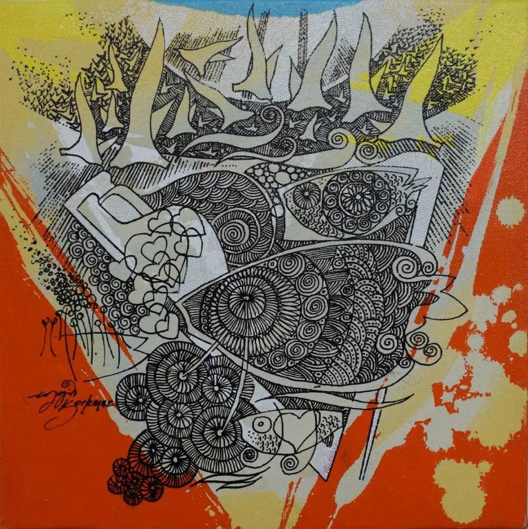 ENGİN KORKMAZ — “isimsiz”, 2016 "isimsiz" eseri ENGİN KORKMAZ tarafından 2016 yılında 25x25 cm ölçülerinde Tuval üzeri akrilik boya tekniği ile yapılmıştır.