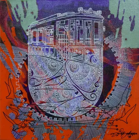 "isimsiz" eseri ENGİN KORKMAZ tarafından 2016 yılında 25x25 cm ölçülerinde Tuval üzeri akrilik boya tekniği ile yapılmıştır.