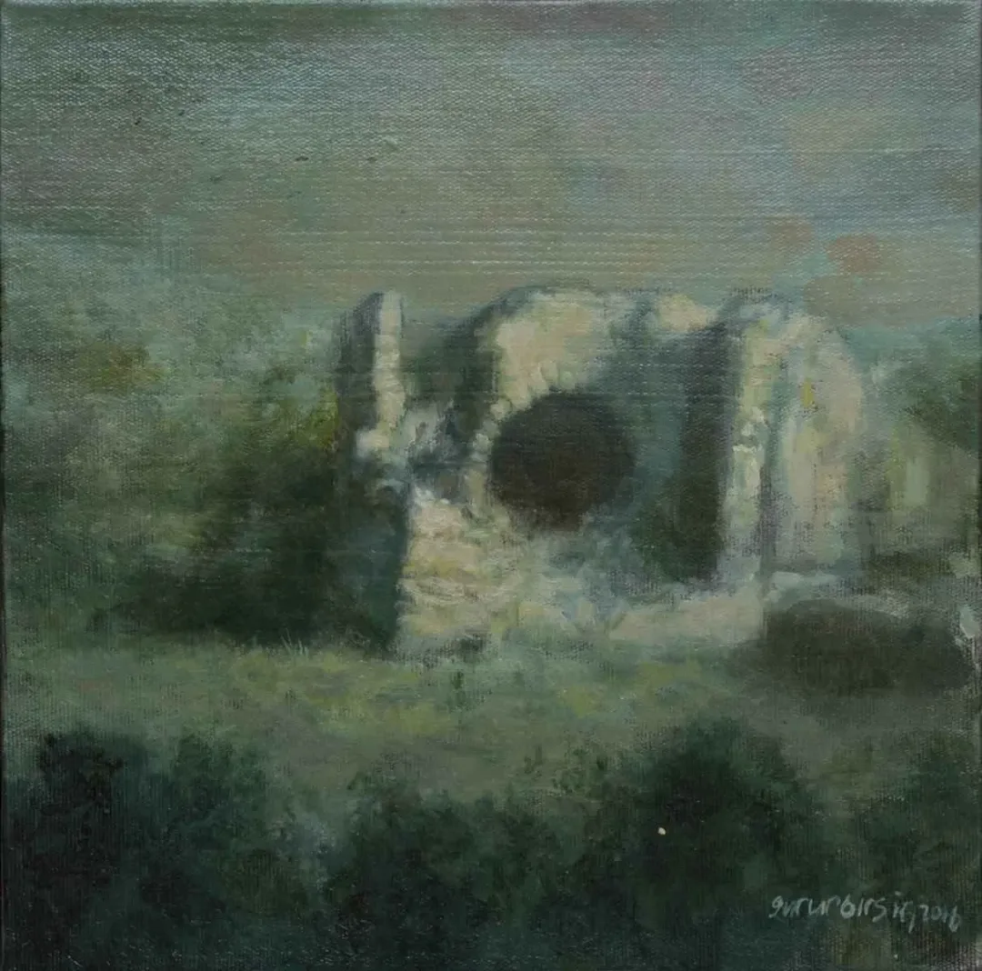GURUR BİRSİN — “isimsiz”, 2016 "isimsiz" eseri GURUR BİRSİN tarafından 2016 yılında 25x25 cm ölçülerinde Tuval üzeri yağlı boya tekniği ile yapılmıştır.