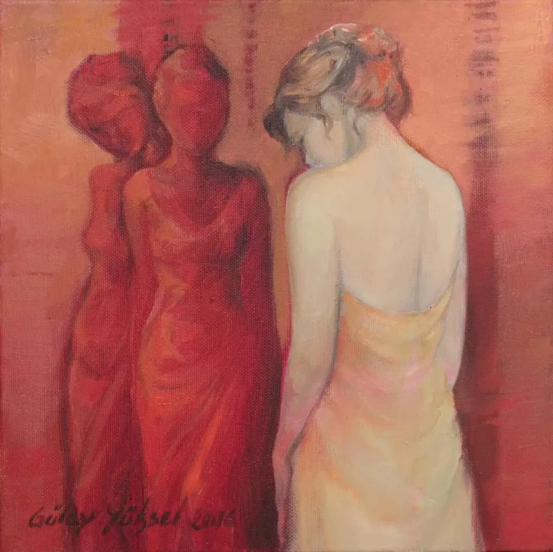 GÜLAY YÜKSEL — “isimsiz”, 2016 "isimsiz" eseri GÜLAY YÜKSEL tarafından 2016 yılında 25x25 cm ölçülerinde Tuval üzeri yağlı boya tekniği ile yapılmıştır.