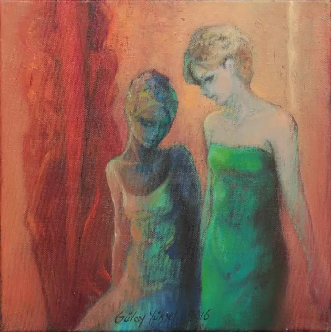 GÜLAY YÜKSEL — “isimsiz”, 2016 "isimsiz" eseri GÜLAY YÜKSEL tarafından 2016 yılında 25x25 cm ölçülerinde Tuval üzeri yağlı boya tekniği ile yapılmıştır.