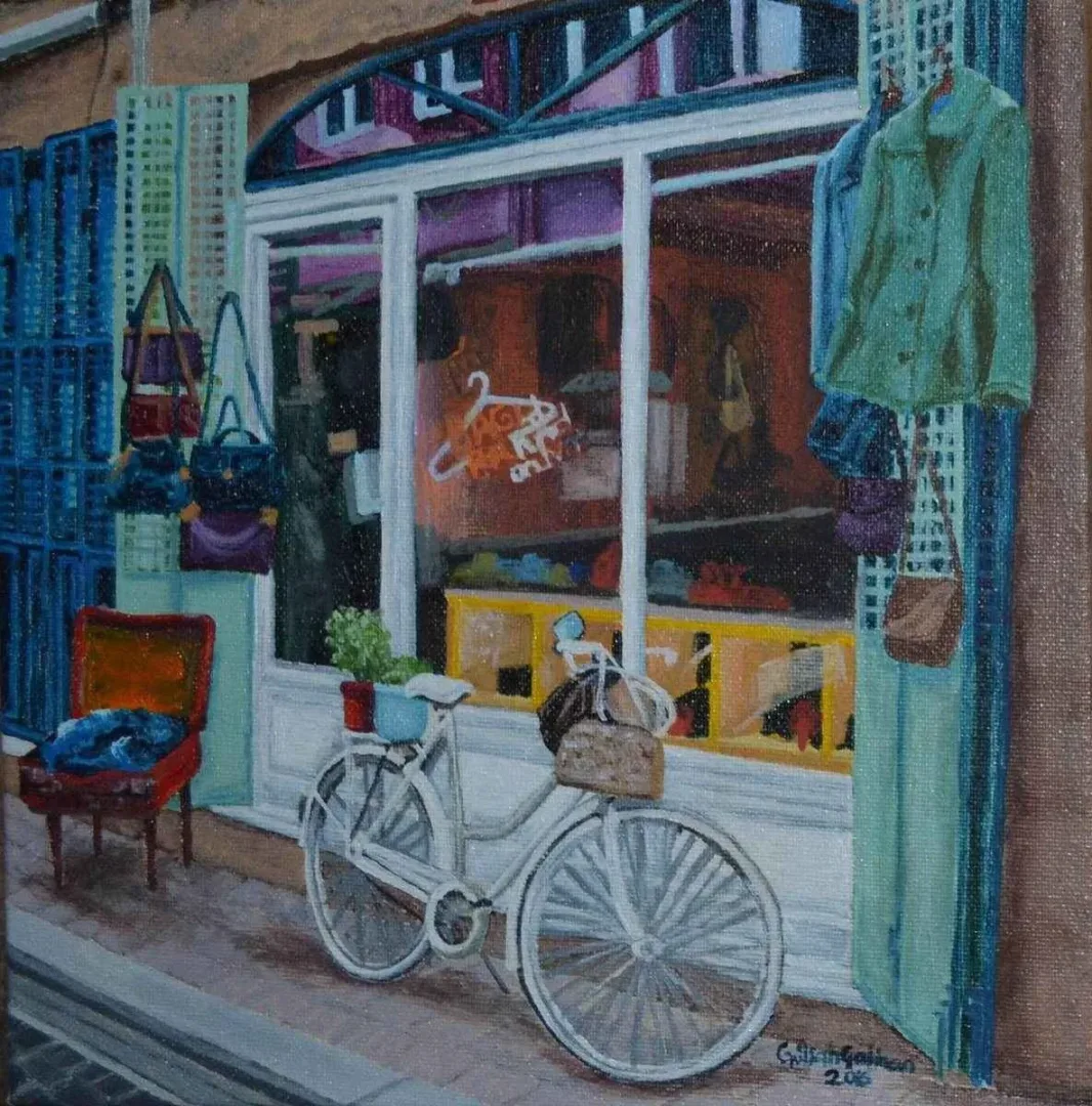 GÜLŞAH ÇALHAN — “Mekan”, 2016 "Mekan" eseri GÜLŞAH ÇALHAN tarafından 2016 yılında 25x25 cm ölçülerinde Tuval üzeri yağlı boya tekniği ile yapılmıştır.