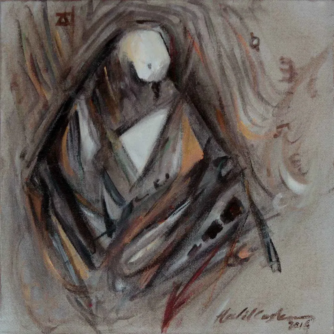 HALİL COŞKUN — “isimsiz”, 2016 "isimsiz" eseri HALİL COŞKUN tarafından 2016 yılında 25x25 cm ölçülerinde Tuval üzeri akrilik boya tekniği ile yapılmıştır.