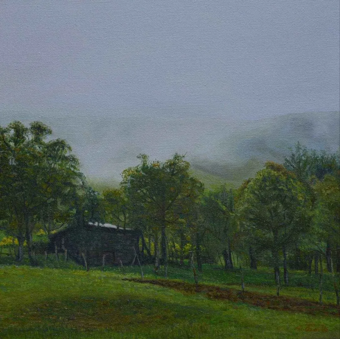MEDİNE ÖZEN — “Yayla”, 2016 "Yayla" eseri MEDİNE ÖZEN tarafından 2016 yılında 25x25 cm ölçülerinde Tuval üzeri yağlı boya tekniği ile yapılmıştır.