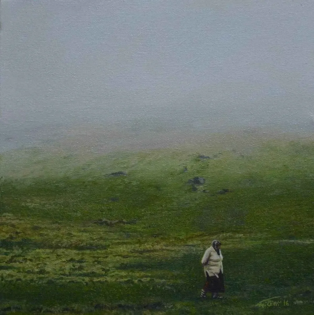 MEDİNE ÖZEN — “Yayla”, 2016 "Yayla" eseri MEDİNE ÖZEN tarafından 2016 yılında 25x25 cm ölçülerinde Tuval üzeri yağlı boya tekniği ile yapılmıştır.