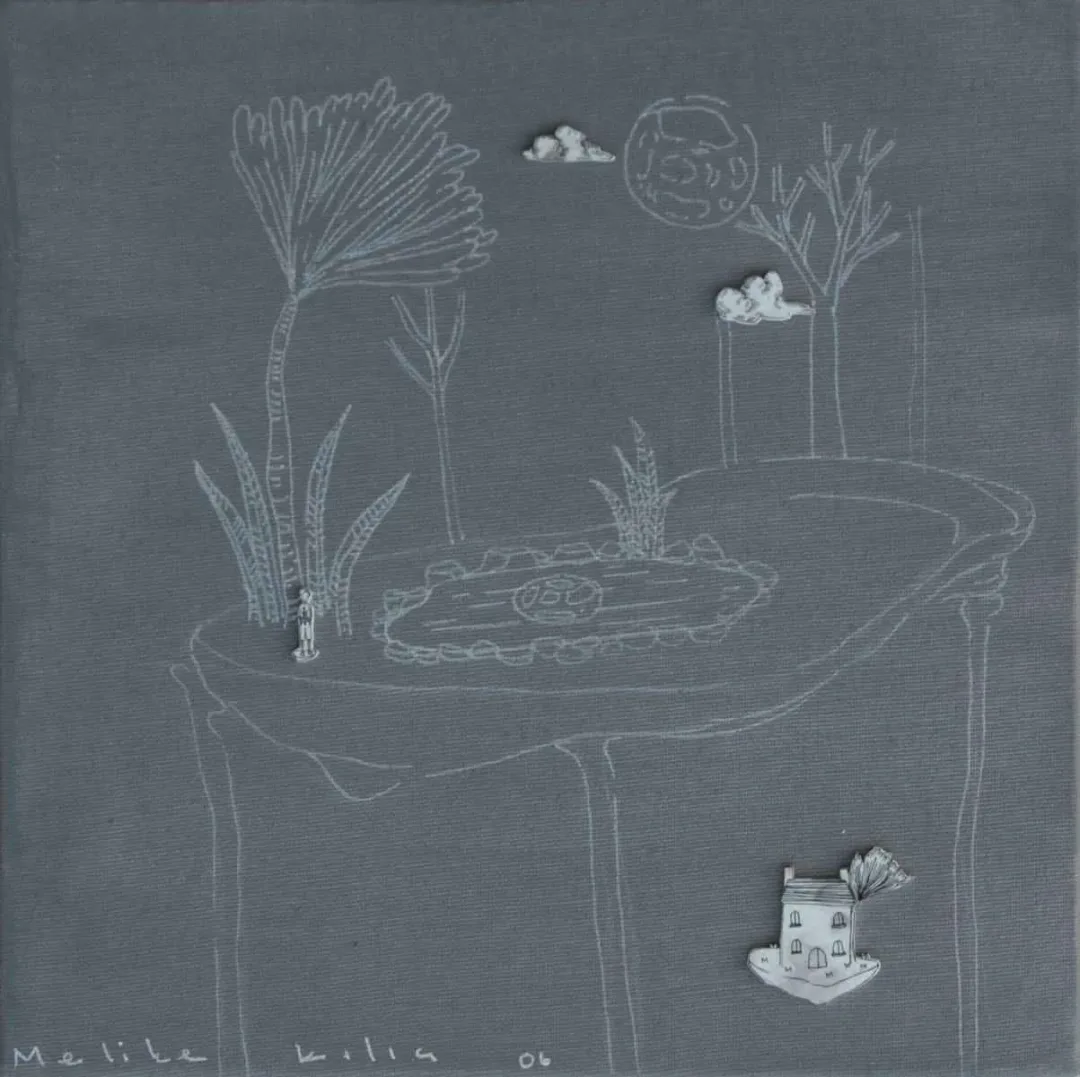 MELİKE KILIÇ — “isimsiz”, 2016 "isimsiz" eseri MELİKE KILIÇ tarafından 2016 yılında 25x25 cm ölçülerinde Tuval üzeri karışık teknik tekniği ile yapılmıştır.
