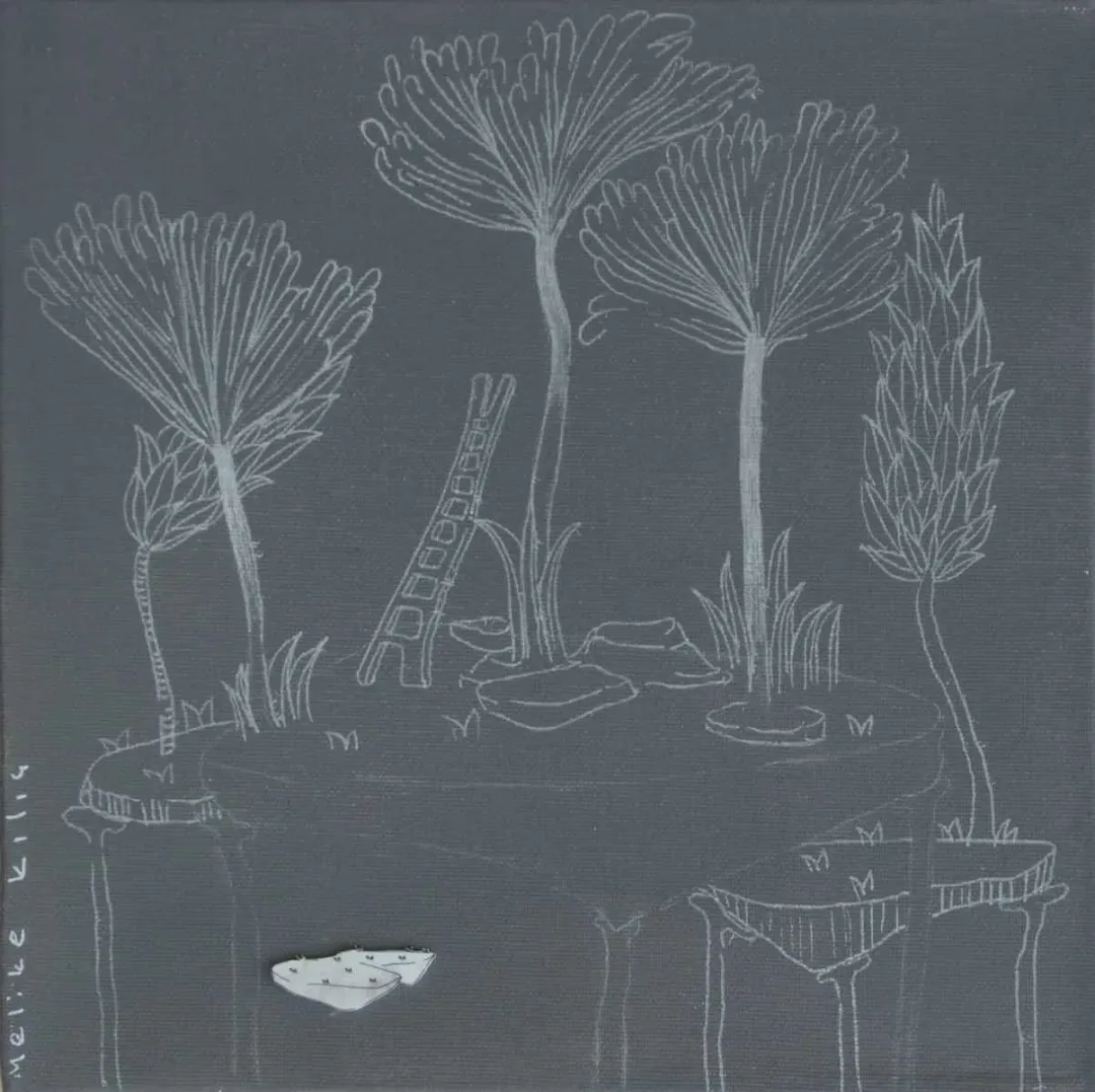 MELİKE KILIÇ — “isimsiz”, 2016 "isimsiz" eseri MELİKE KILIÇ tarafından 2016 yılında 25x25 cm ölçülerinde Tuval üzeri karışık teknik tekniği ile yapılmıştır.