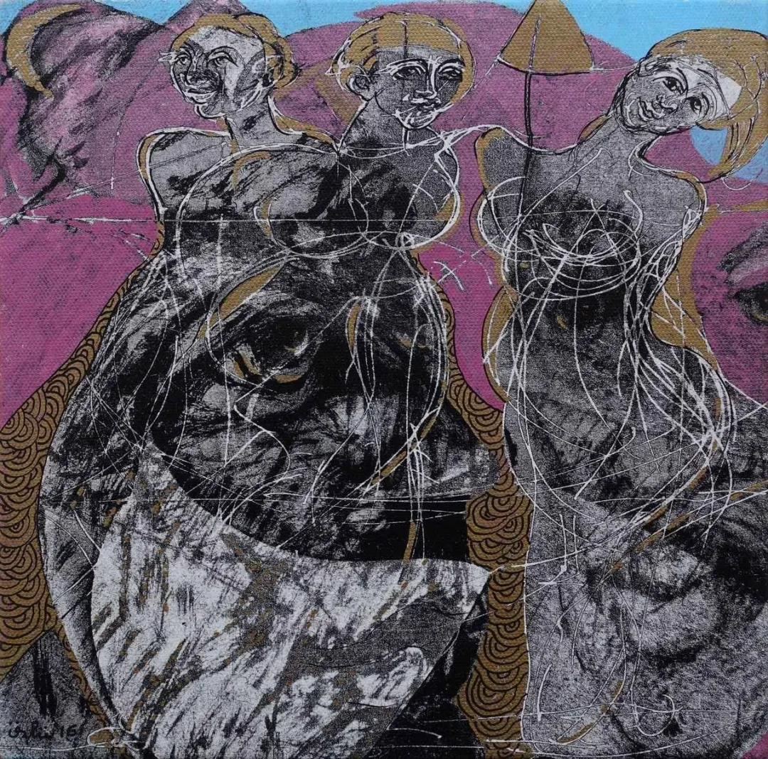 NECMETTİN ÖZLÜ — “isimsiz”, 2016 "isimsiz" eseri NECMETTİN ÖZLÜ tarafından 2016 yılında 25x25 cm ölçülerinde Tuval üzeri karışık teknik tekniği ile yapılmıştır.