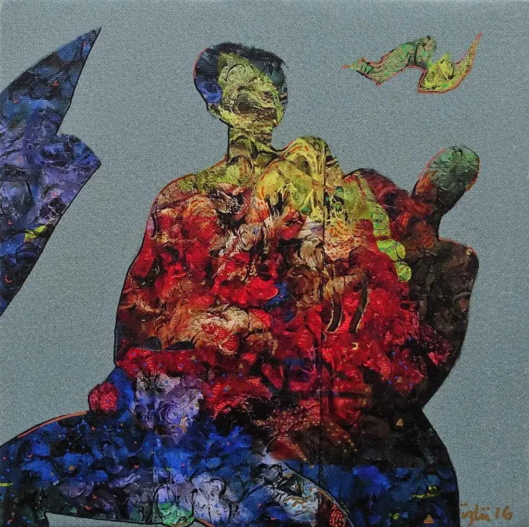 NECMETTİN ÖZLÜ — “isimsiz”, 2016 "isimsiz" eseri NECMETTİN ÖZLÜ tarafından 2016 yılında 25x25 cm ölçülerinde Tuval üzeri karışık teknik tekniği ile yapılmıştır.