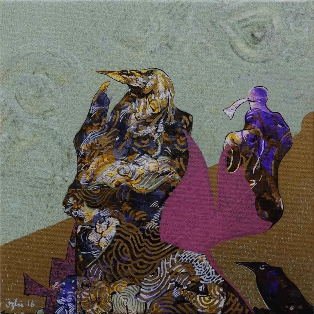 NECMETTİN ÖZLÜ — “isimsiz”, 2016 "isimsiz" eseri NECMETTİN ÖZLÜ tarafından 2016 yılında 25x25 cm ölçülerinde Tuval üzeri karışık teknik tekniği ile yapılmıştır.