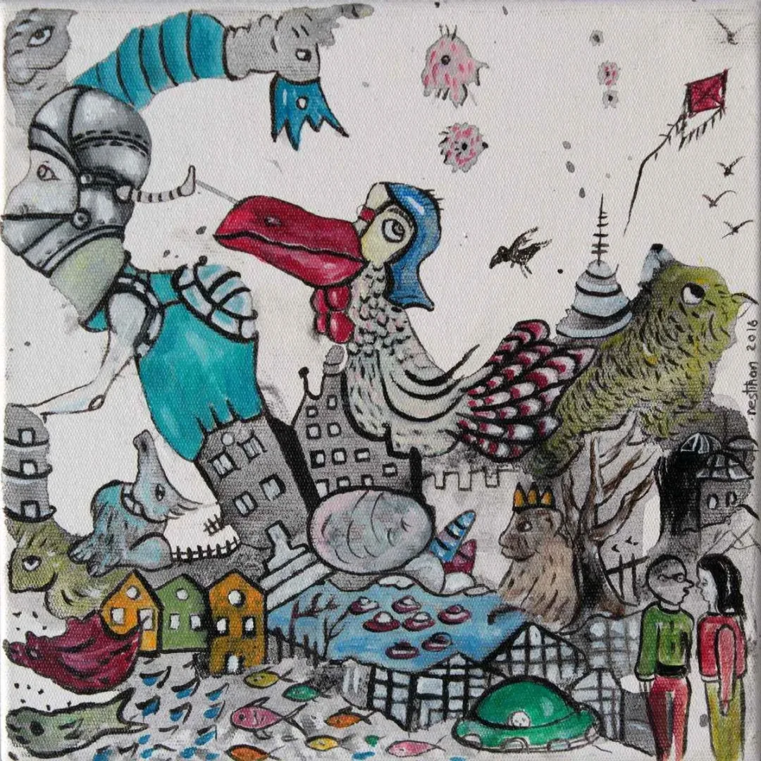 NESLİHAN ÖZGENÇ ERDOĞDU — “isimsiz”, 2016 "isimsiz" eseri NESLİHAN ÖZGENÇ ERDOĞDU tarafından 2016 yılında 25x25 cm ölçülerinde Tuval üzeri yağlı boya tekniği ile yapılmıştır.