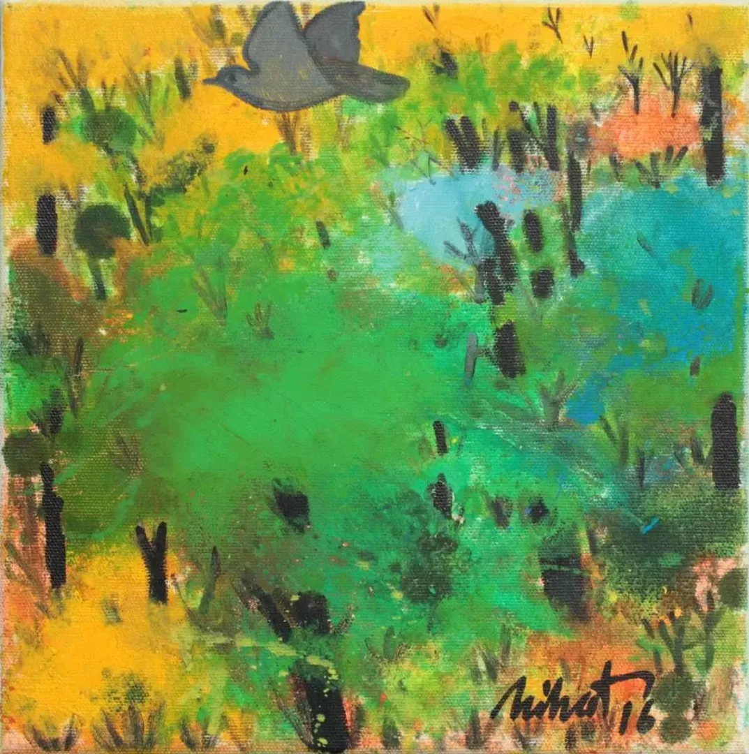 NİHAT KAHRAMAN — “isimsiz”, 2016 "isimsiz" eseri NİHAT KAHRAMAN tarafından 2016 yılında 25x25 cm ölçülerinde Tuval üzeri yağlı boya tekniği ile yapılmıştır.