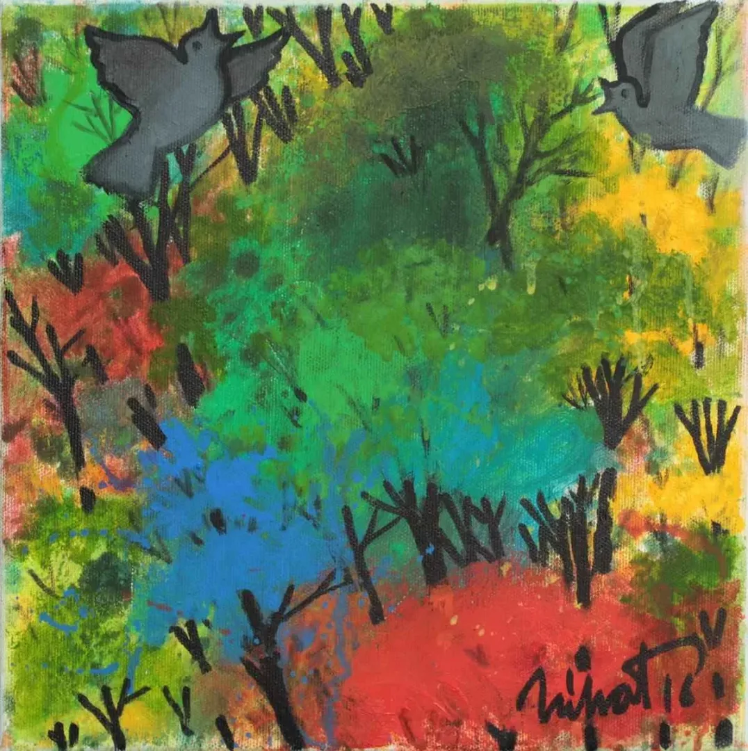 NİHAT KAHRAMAN — “isimsiz”, 2016 "isimsiz" eseri NİHAT KAHRAMAN tarafından 2016 yılında 25x25 cm ölçülerinde Tuval üzeri yağlı boya tekniği ile yapılmıştır.