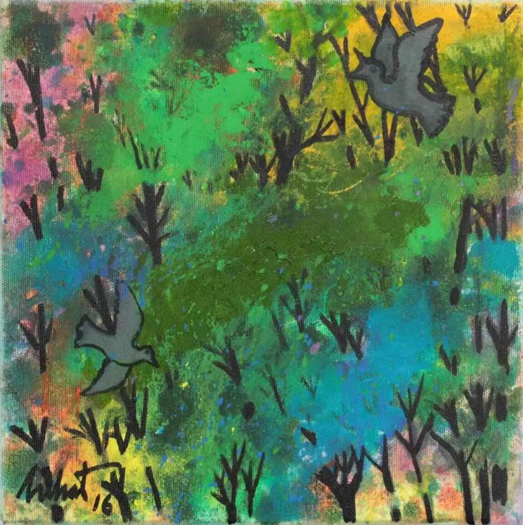 NİHAT KAHRAMAN — “isimsiz”, 2016 "isimsiz" eseri NİHAT KAHRAMAN tarafından 2016 yılında 25x25 cm ölçülerinde Tuval üzeri yağlı boya tekniği ile yapılmıştır.