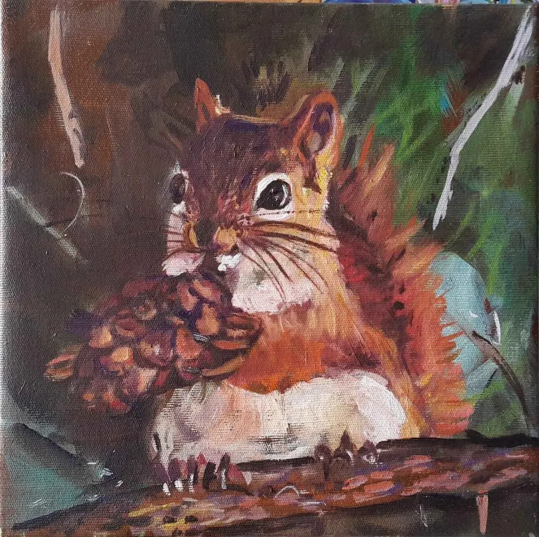 NİL KÖKEN — “isimsiz”, 2016 "isimsiz" eseri NİL KÖKEN tarafından 2016 yılında 25x25 cm ölçülerinde Tuval üzeri yağlı boya tekniği ile yapılmıştır.