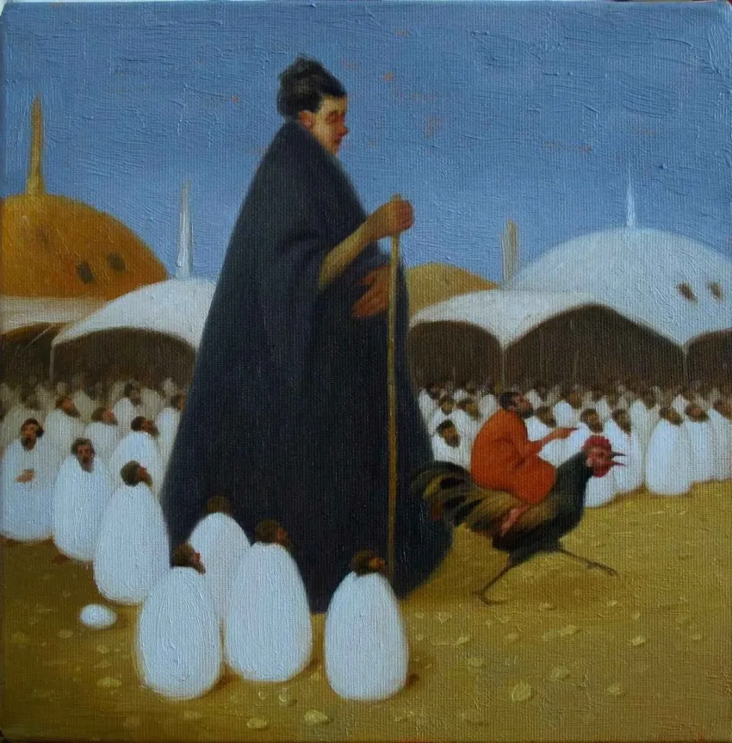 ÖMER EKEN — “isimsiz”, 2016 "isimsiz" eseri ÖMER EKEN tarafından 2016 yılında 25x25 cm ölçülerinde Tuval üzeri yağlı boya tekniği ile yapılmıştır.