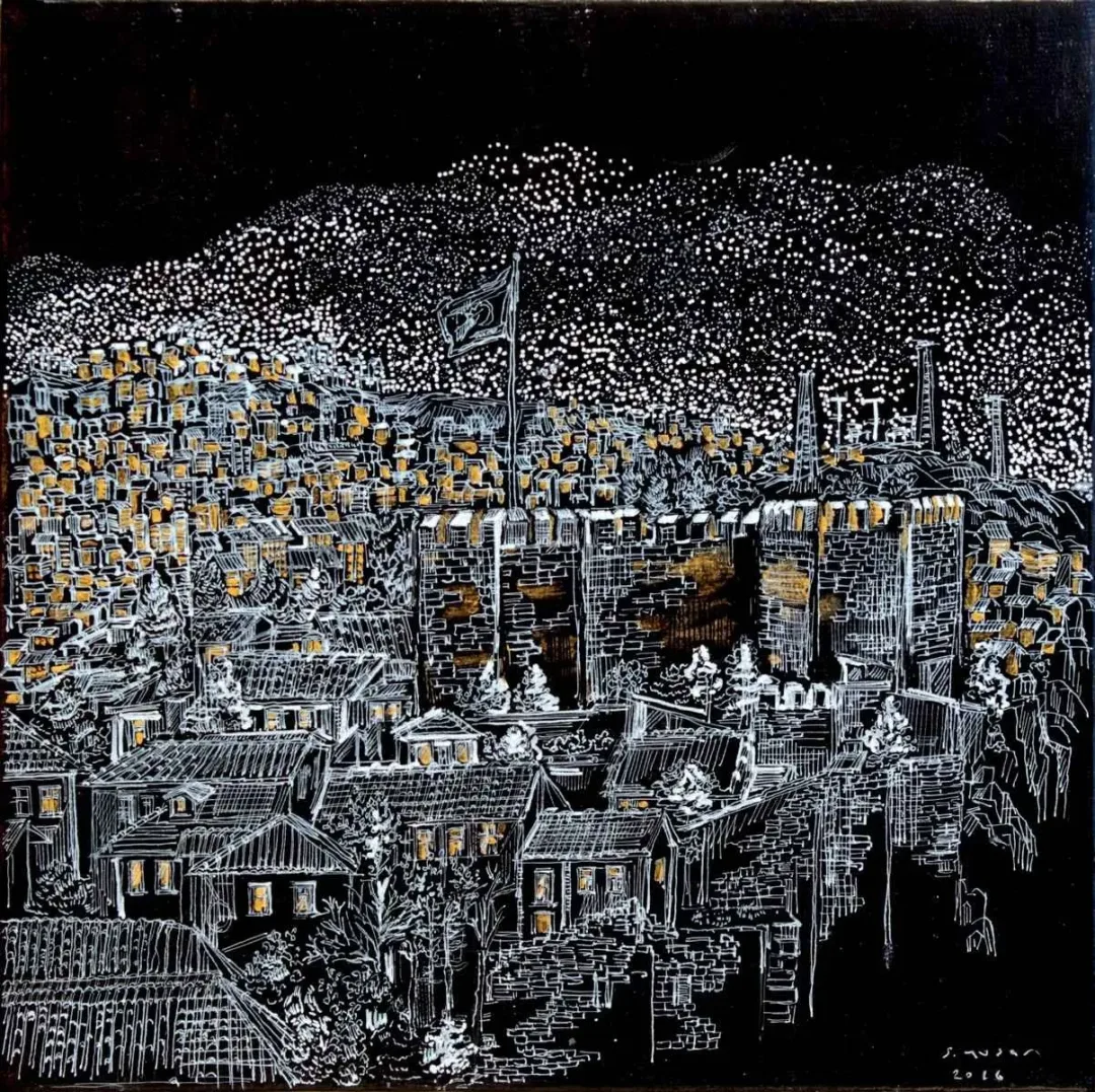 SÜMEYYE YUŞAN — “isimsiz”, 2016 "isimsiz" eseri SÜMEYYE YUŞAN tarafından 2016 yılında 25x25 cm ölçülerinde Tuval üzeri karışık teknik tekniği ile yapılmıştır.