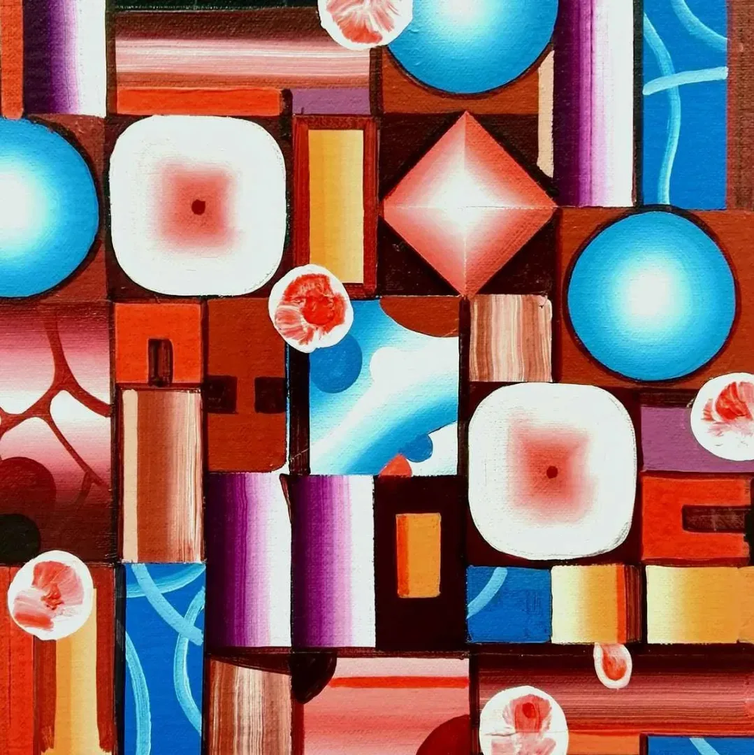 ŞÜKRÜ KARAKUŞ — “Diyaloglar serisi”, 2016 "Diyaloglar serisi" eseri ŞÜKRÜ KARAKUŞ tarafından 2016 yılında 25x25 cm ölçülerinde Tuval üzeri karışık teknik tekniği ile yapılmıştır.