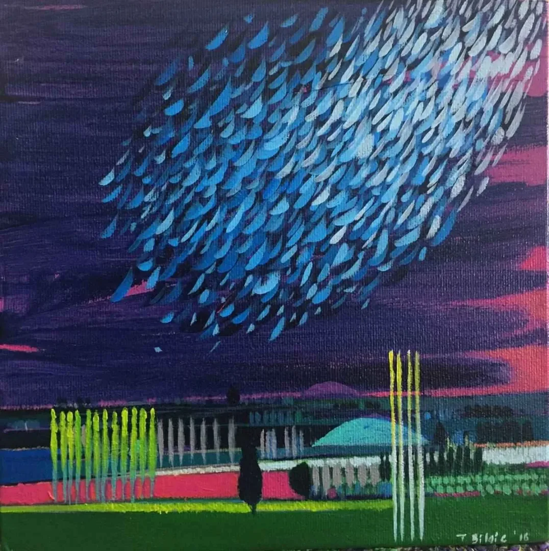 TAMER BİLGİÇ — “isimsiz”, 2016 "isimsiz" eseri TAMER BİLGİÇ tarafından 2016 yılında 25x25 cm ölçülerinde Tuval üzeri akrilik boya tekniği ile yapılmıştır.