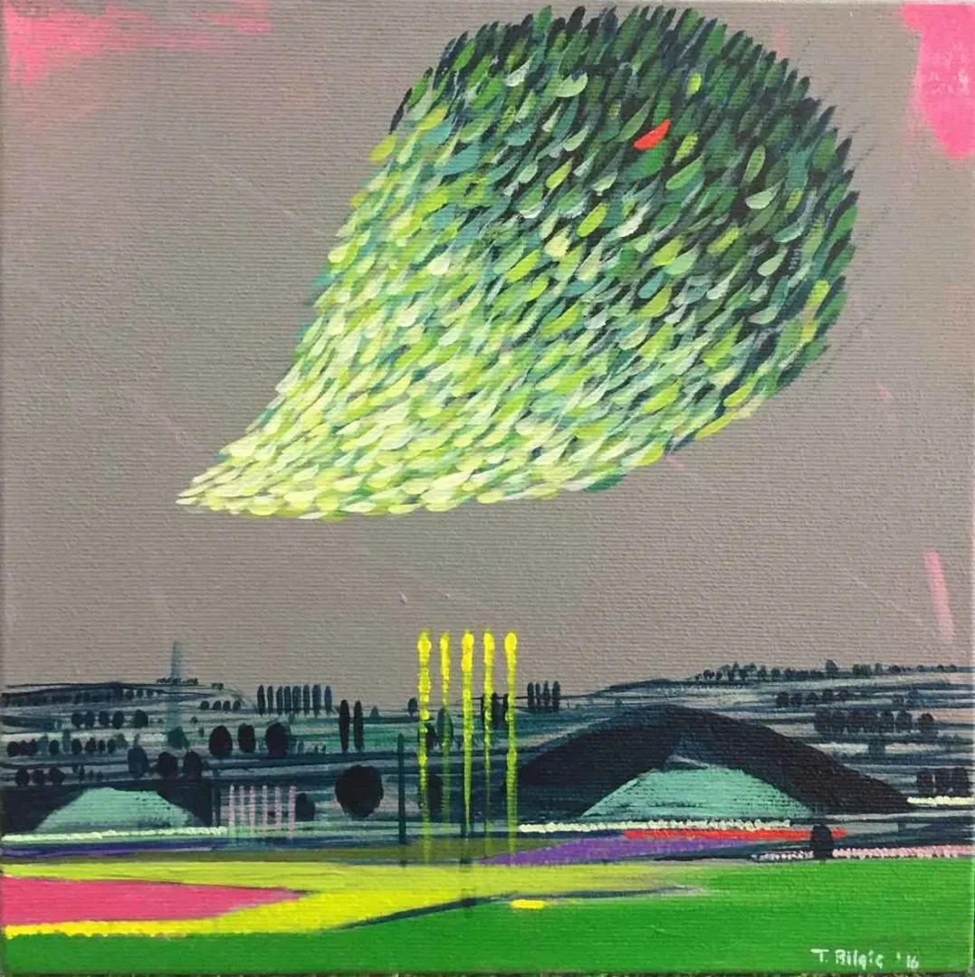 TAMER BİLGİÇ — “isimsiz”, 2016 "isimsiz" eseri TAMER BİLGİÇ tarafından 2016 yılında 25x25 cm ölçülerinde Tuval üzeri akrilik boya tekniği ile yapılmıştır.
