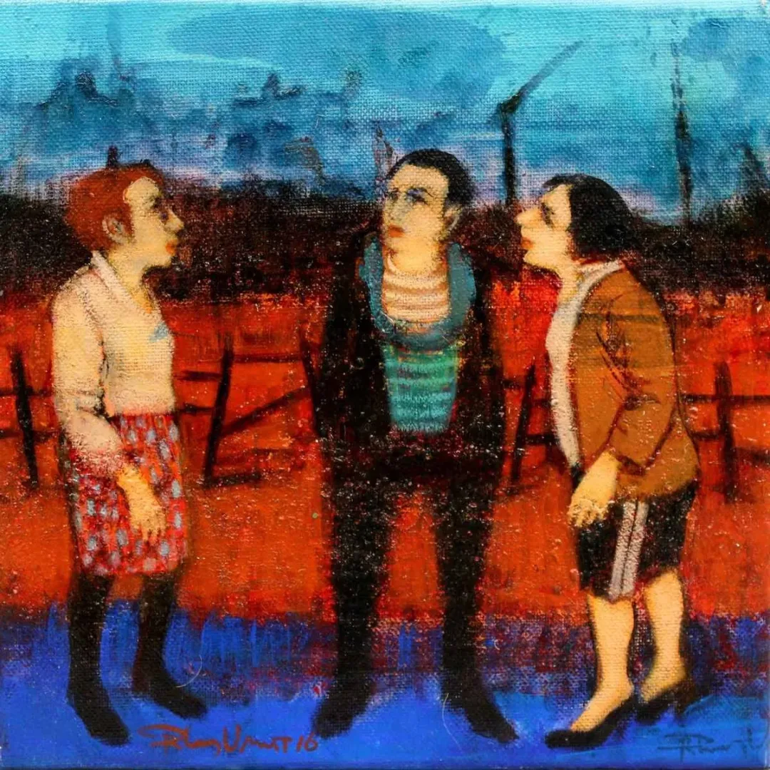 ORHAN UMUT — “isimsiz”, 2016 "isimsiz" eseri ORHAN UMUT tarafından 2016 yılında 25x25 cm ölçülerinde Tuval üzeri akrilik boya tekniği ile yapılmıştır.