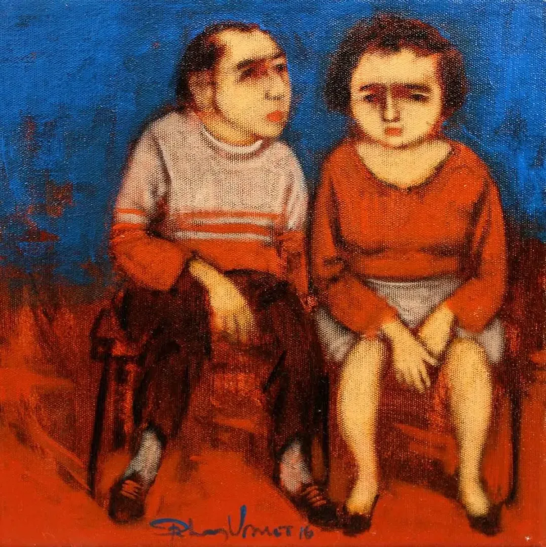 ORHAN UMUT — “isimsiz”, 2016 "isimsiz" eseri ORHAN UMUT tarafından 2016 yılında 25x25 cm ölçülerinde Tuval üzeri akrilik boya tekniği ile yapılmıştır.