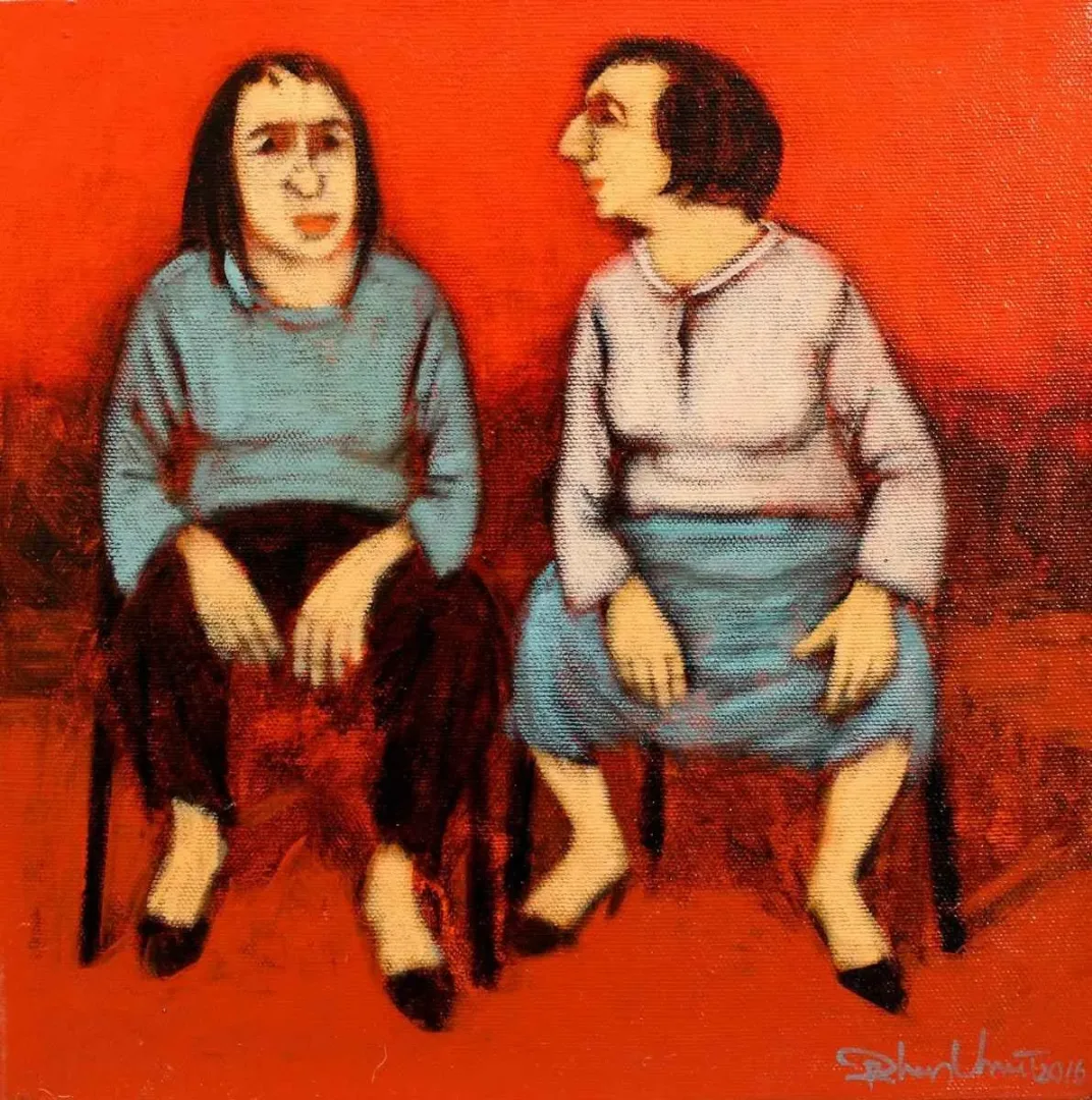 ORHAN UMUT — “isimsiz”, 2016 "isimsiz" eseri ORHAN UMUT tarafından 2016 yılında 25x25 cm ölçülerinde Tuval üzeri akrilik boya tekniği ile yapılmıştır.