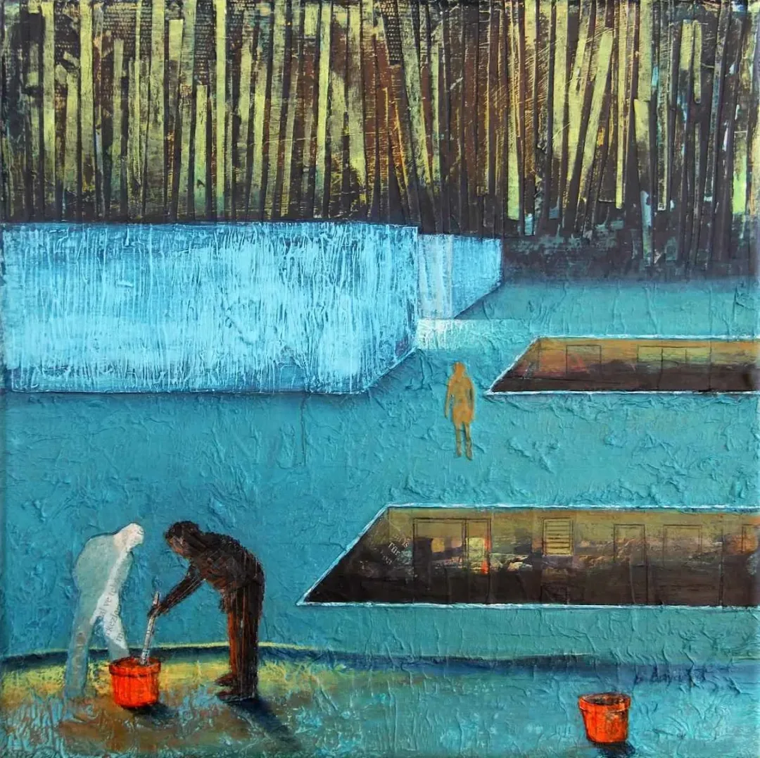BEŞİR BAYAR — “Yeniler”, 2016 "Yeniler" eseri BEŞİR BAYAR tarafından 2016 yılında 25x25 cm ölçülerinde Tuval üzeri karışık teknik tekniği ile yapılmıştır.