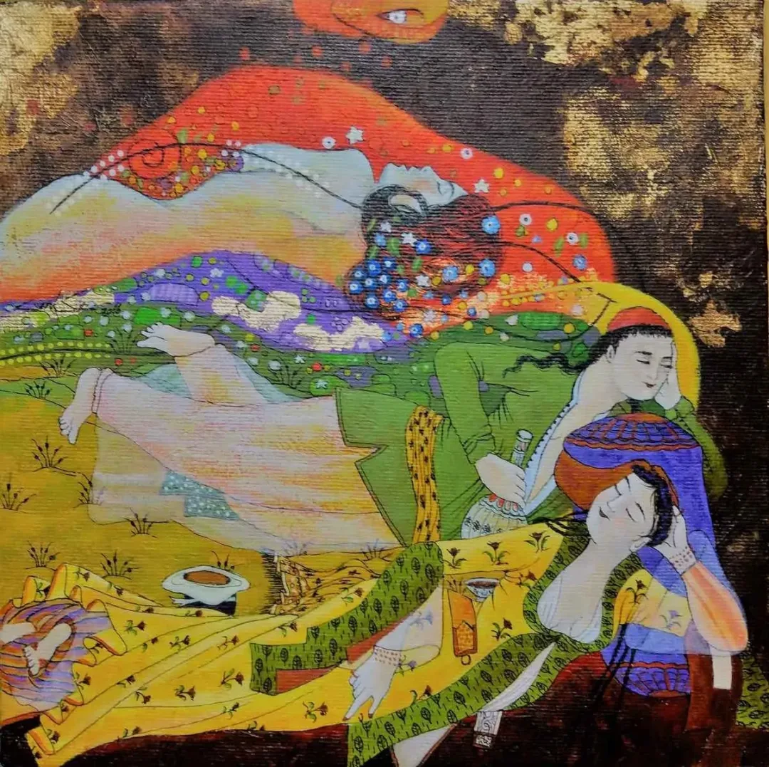CENK SEZER — “Düet”, 2016 "Düet" eseri CENK SEZER tarafından 2016 yılında 25x25 cm ölçülerinde Tuval üzeri yağlı boya tekniği ile yapılmıştır.