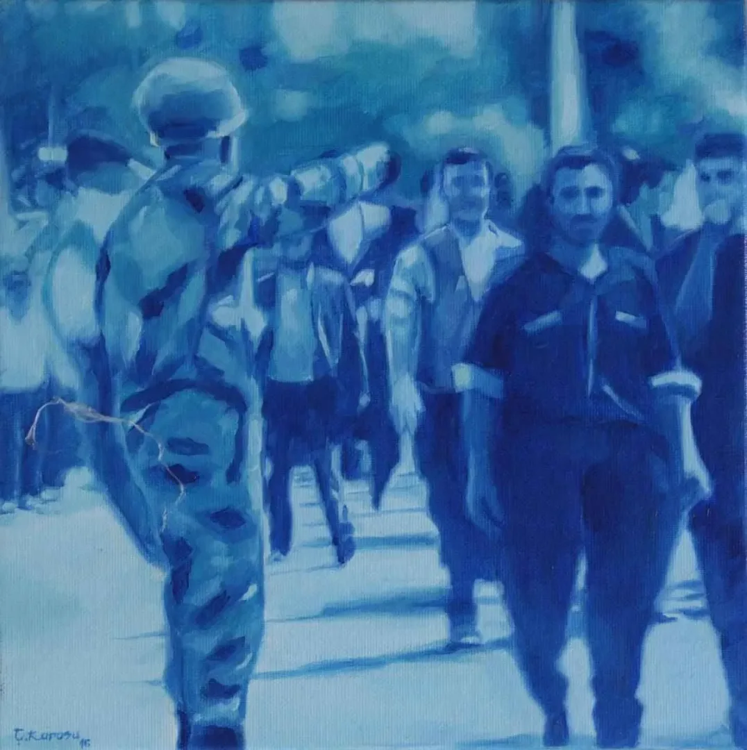EREN ÇAĞDAŞ KARASU — “isimsiz”, 2016 "isimsiz" eseri EREN ÇAĞDAŞ KARASU tarafından 2016 yılında 25x25 cm ölçülerinde Tuval üzeri yağlı boya tekniği ile yapılmıştır.