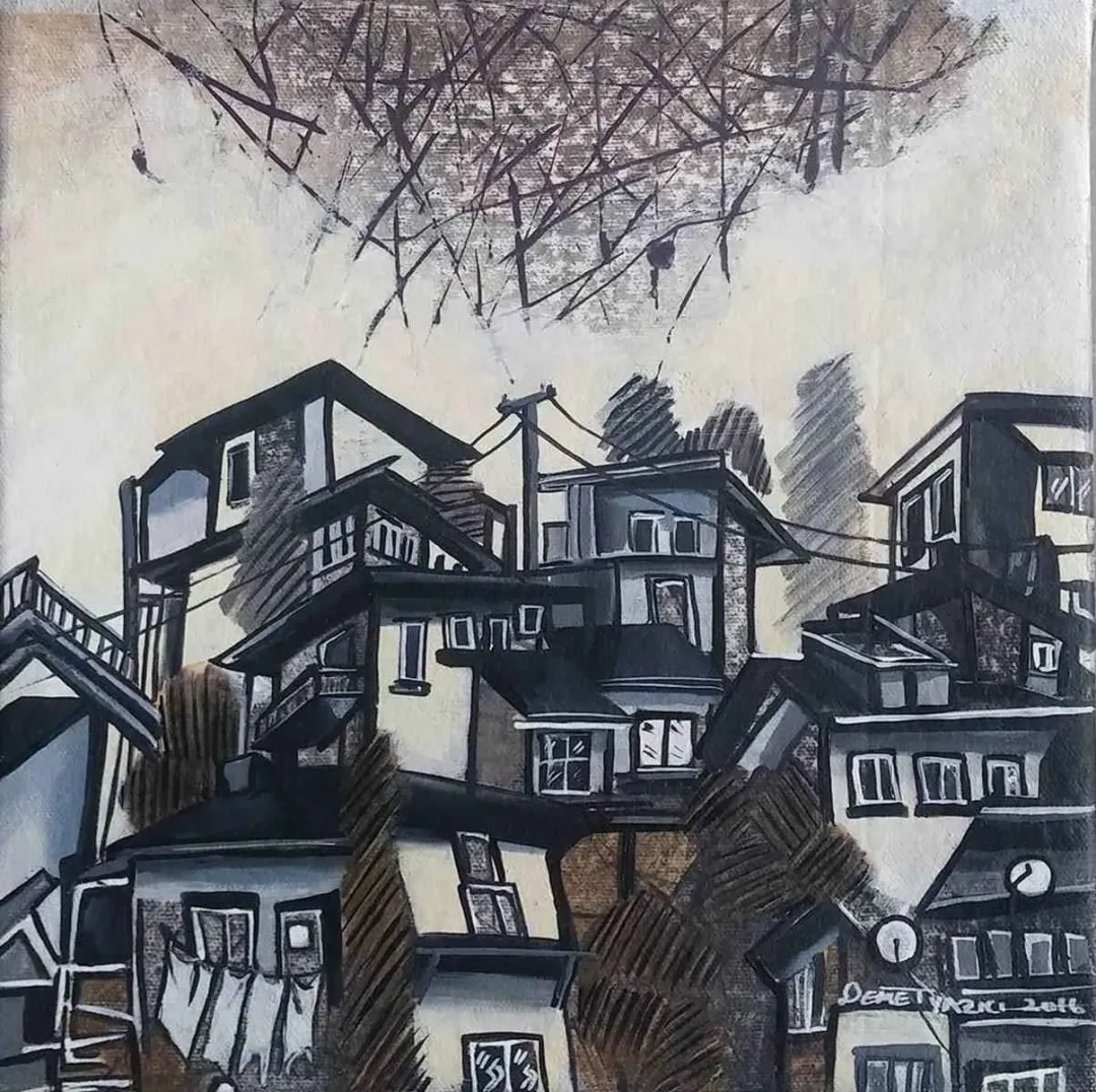 DEMET YAZICI — “isimsiz”, 2016 "isimsiz" eseri DEMET YAZICI tarafından 2016 yılında 25x25 cm ölçülerinde Tuval üzeri akrilik ve yağlı boya tekniği ile yapılmıştır.