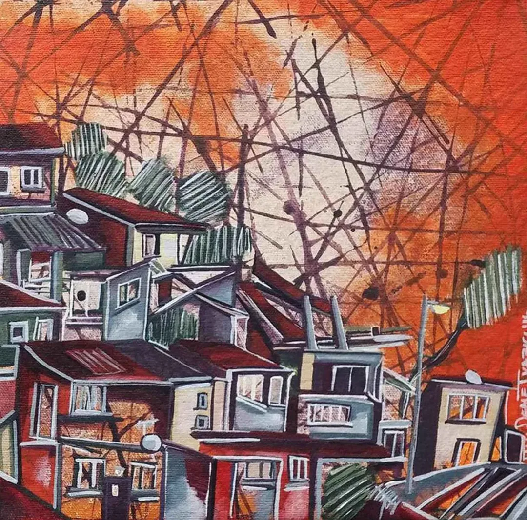 DEMET YAZICI — “isimsiz”, 2016 "isimsiz" eseri DEMET YAZICI tarafından 2016 yılında 25x25 cm ölçülerinde Tuval üzeri akrilik ve yağlı boya tekniği ile yapılmıştır.