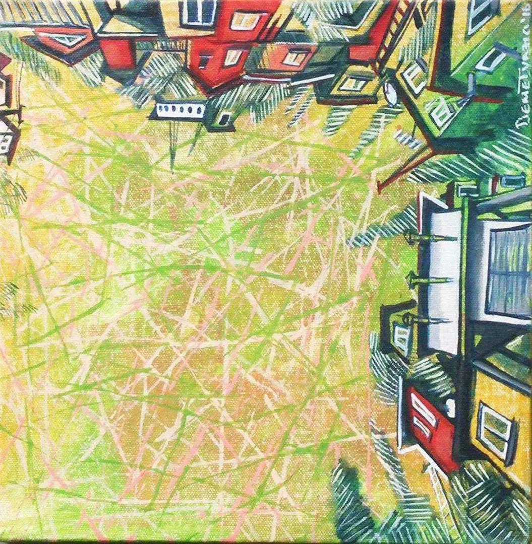 DEMET YAZICI — “isimsiz”, 2016 "isimsiz" eseri DEMET YAZICI tarafından 2016 yılında 25x25 cm ölçülerinde Tuval üzeri akrilik ve yağlı boya tekniği ile yapılmıştır.