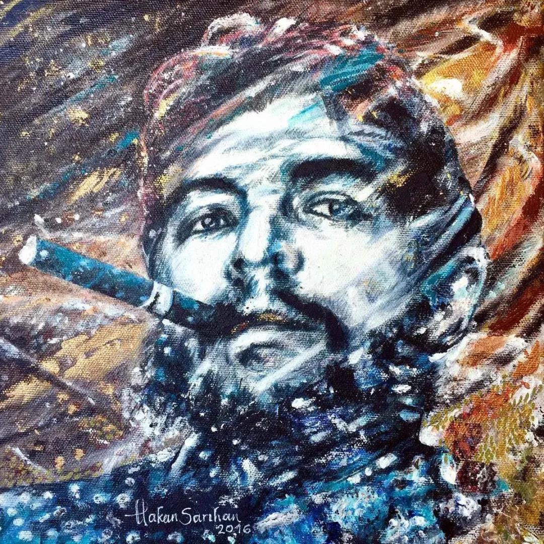 HAKAN SARIHAN — “My Che”, 2016 "My Che" eseri HAKAN SARIHAN tarafından 2016 yılında 25x25 cm ölçülerinde Tuval üzeri yağlı boya tekniği ile yapılmıştır.