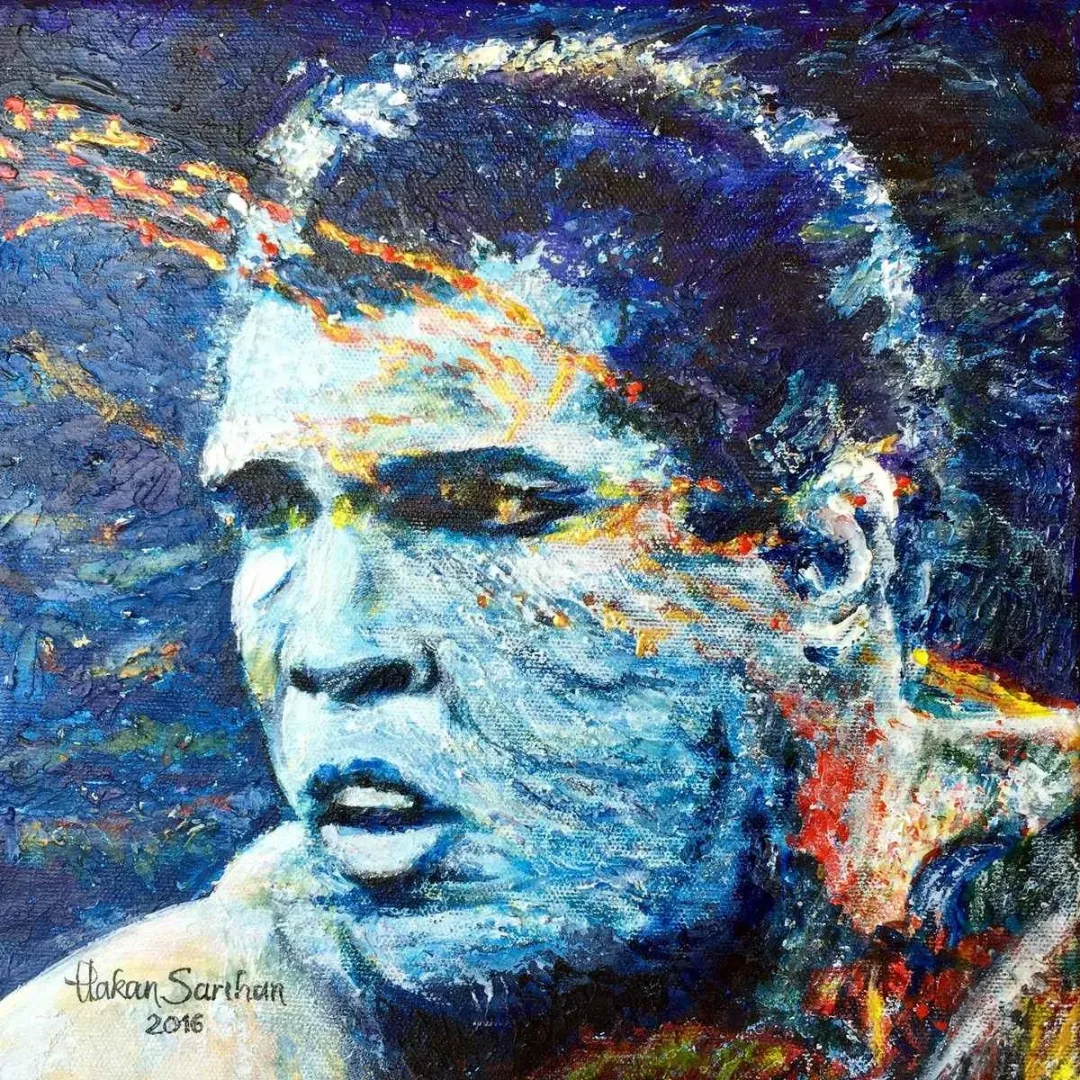 HAKAN SARIHAN — “My M.Ali”, 2016 "My M.Ali" eseri HAKAN SARIHAN tarafından 2016 yılında 25x25 cm ölçülerinde Tuval üzeri yağlı boya tekniği ile yapılmıştır.