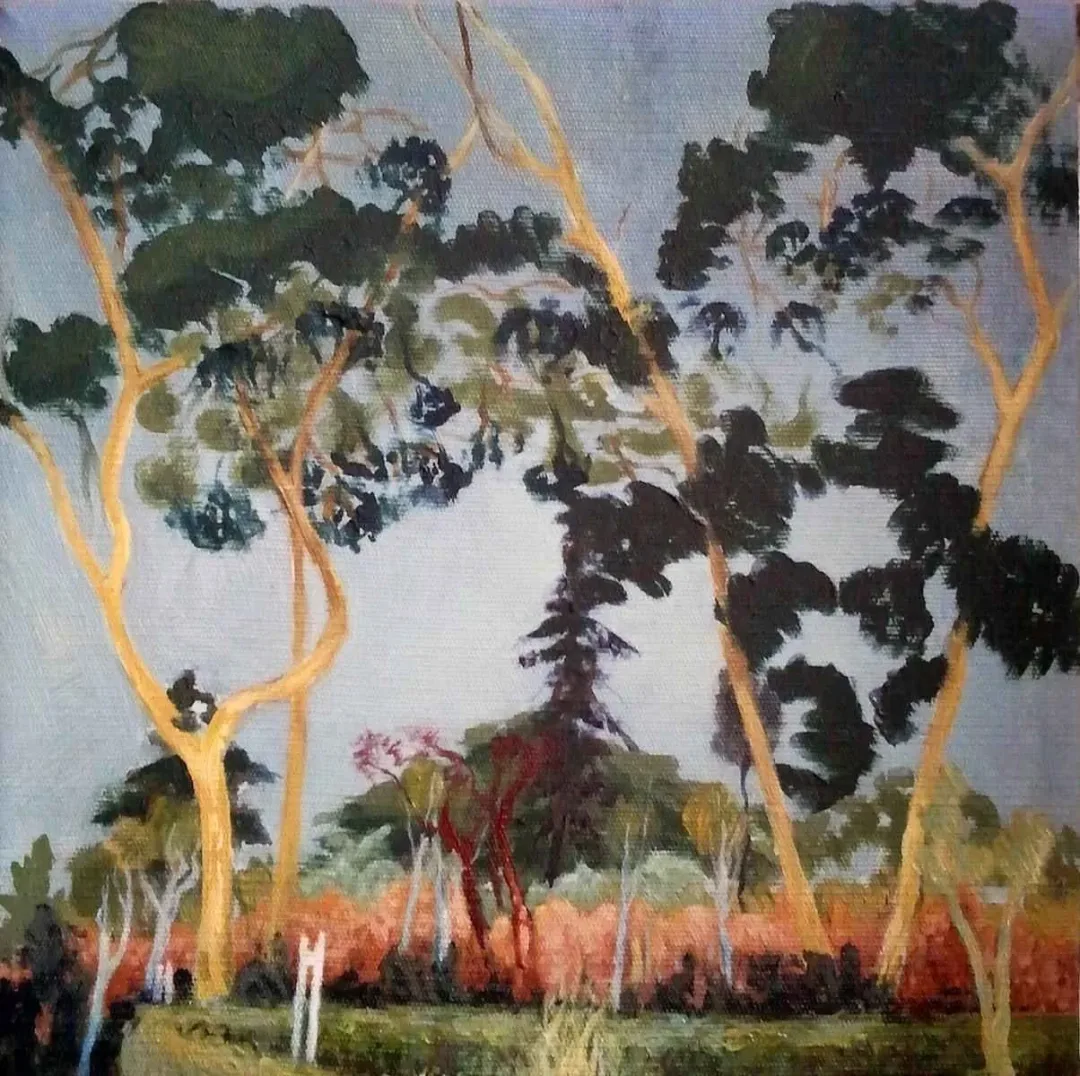 HATİTZE ACHMET — “bridge and white trees”, 2016 "bridge and white trees" eseri HATİTZE ACHMET tarafından 2016 yılında 25x25 cm ölçülerinde Tuval üzeri yağlı boya tekniği ile yapılmıştır.