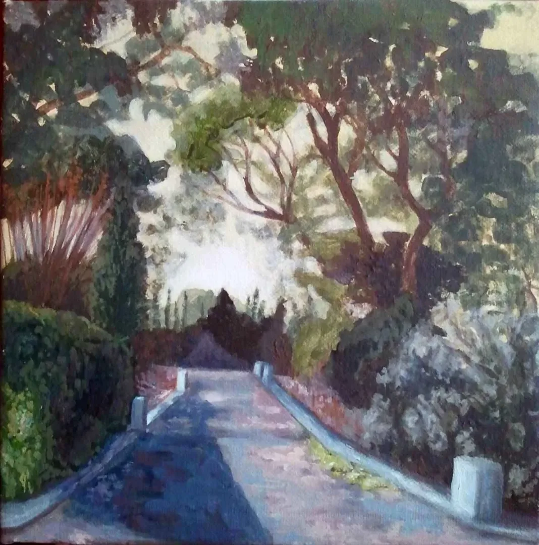 HATİTZE ACHMET — “bridge and white trees”, 2016 "bridge and white trees" eseri HATİTZE ACHMET tarafından 2016 yılında 25x25 cm ölçülerinde Tuval üzeri yağlı boya tekniği ile yapılmıştır.