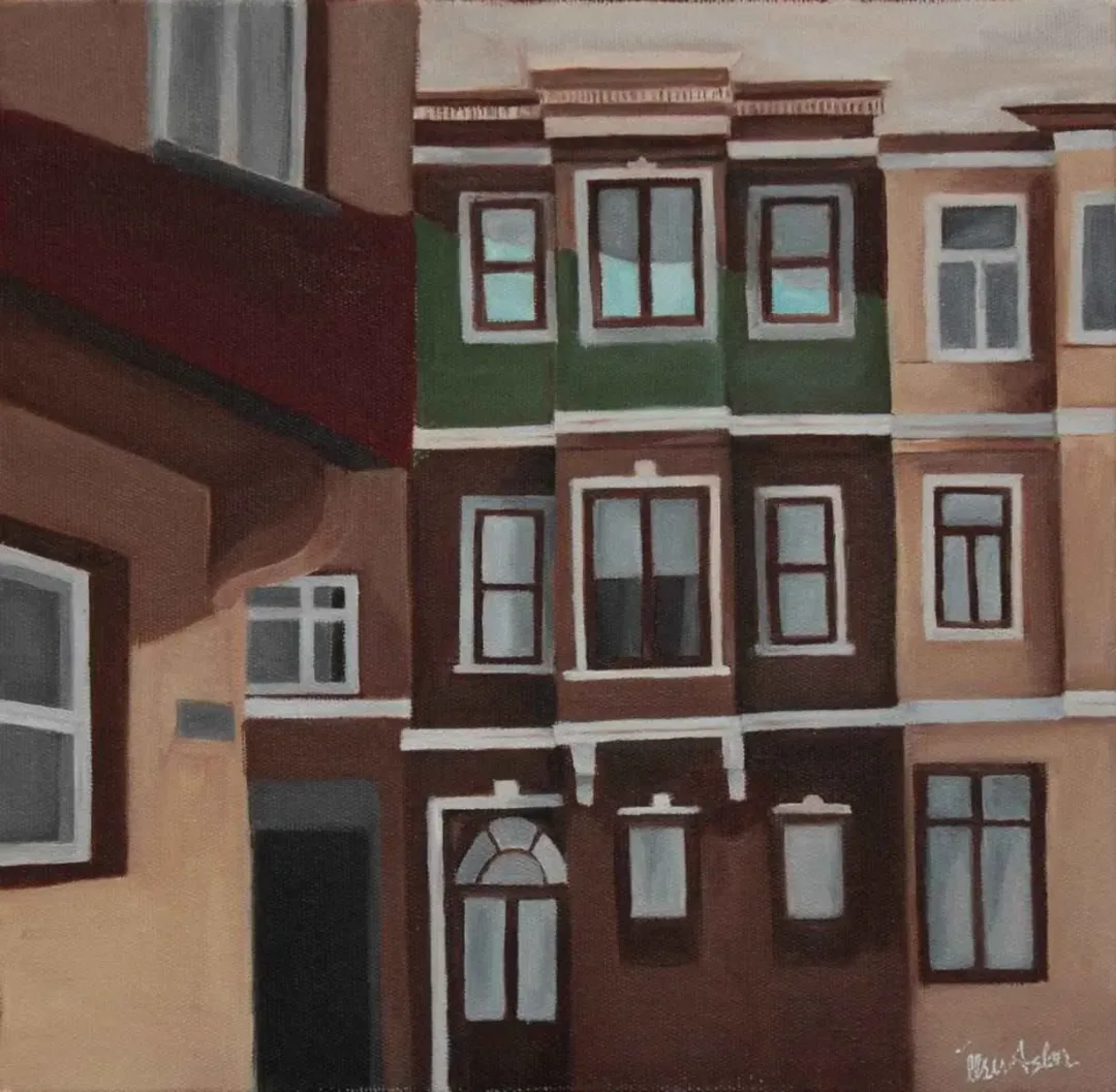 İLSU ASLAN — “Balat”, 2016 "Balat" eseri İLSU ASLAN tarafından 2016 yılında 25x25 cm ölçülerinde Tuval üzeri yağlı boya tekniği ile yapılmıştır.