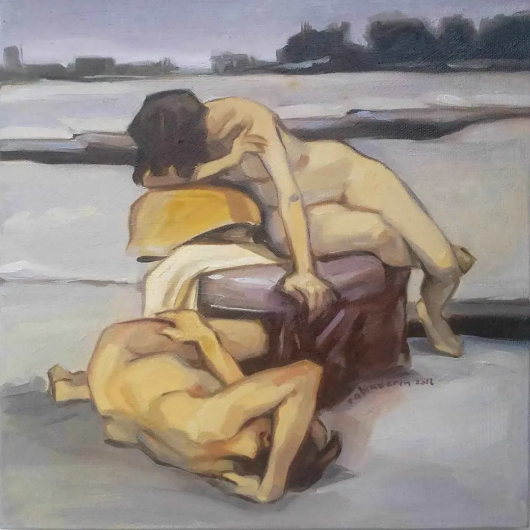 RABİA DERİN — “isimsiz”, 2016 "isimsiz" eseri RABİA DERİN tarafından 2016 yılında 25x25 cm ölçülerinde Tuval üzeri yağlı boya tekniği ile yapılmıştır.