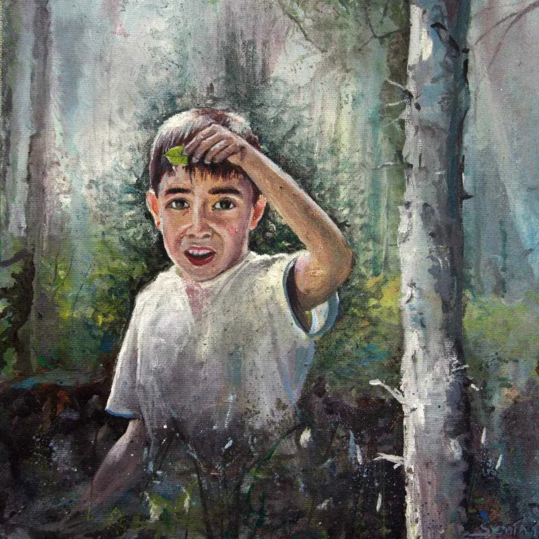 SEMİH ÇINAR — “Ormanda”, 2016 "Ormanda" eseri SEMİH ÇINAR tarafından 2016 yılında 25x25 cm ölçülerinde Tuval üzeri yağlı boya tekniği ile yapılmıştır.
